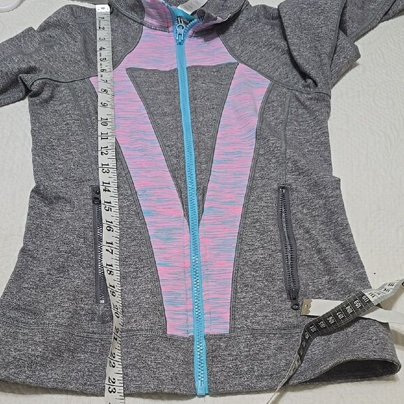 lululemon Ivivva Girl's Sleeve Fitted Zip-Up Hoodie with Mandarin Collar size 14 - Picture 7 of 9